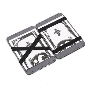 Unisex Men's Fashion Portemonnee <b>Wallet</b> <b>Card</b> Holder with Money Clip Nylon Lining Zipper Closure <b>for</b> Business Use - Product Image 2