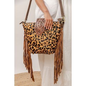 LW Style Huge Sale Discount Cowhide Fur Suede Leather Fringe <b>Bag</b> High Quality <b>Boho</b> Women Leather Shoulder <b>Bag</b> - Product Image 2