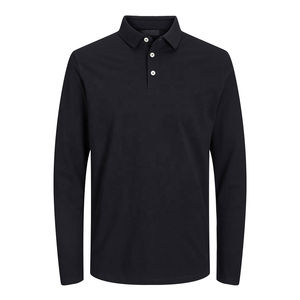 2025 nueva llegada de algodón ajustado para hombre para camisa Polo hecha a medida con patrón sólido mangas completas Opción de talla grande de punto - Product Image 4
