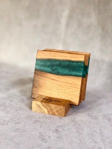 Custom Logo Resin <b>Coasters</b>, Personalized Epoxy <b>Coaster</b> <b>Set</b> for Branding, Events, Corporate Gifting, and Elegant Stone Drink - Product Image 4