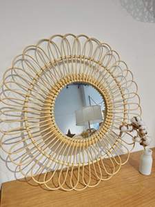 Miroir en rotin naturel du Vietnam fait à la main avec un design unique adapté à la décoration miroir en rotin à cadre fait main en gros - Product Image 4