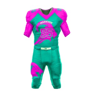 Conjuntos de uniformes sublimados transpirables de fútbol americano de secado rápido personalizados de alta calidad - Product Image 5