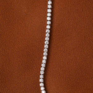 Round Cut Minimalist Lab Grown Diamond Tennis <b>Bracelet</b> 14KT <b>Solid</b> Gold Luxury <b>Bracelet</b> for Wife Gift Custom Stylish Design - Product Image 6