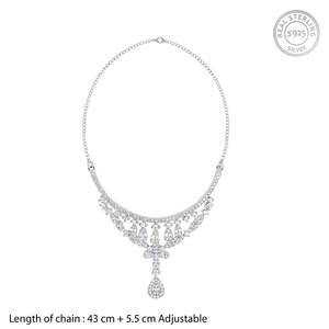 Collar de Lujo con Diamantes Plateados, Estilo Casual/Deportivo, Joyería Fina Contemporánea y Elegante para Mujer, Ideal para Aniversario o Boda - Product Image 5