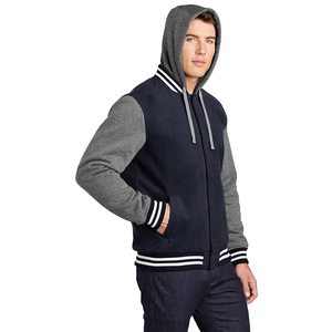 Nueva llegada de los hombres Casual Street Coat Diseños de bordado personalizables Última Varsity Chaqueta Cierre de cremallera Personalizado Precio al por mayor - Product Image 5