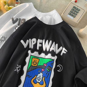 Vente en gros Fabricant T-shirt épais 100% coton imprimé graphique personnalisé surdimensionné coupe ample T-shirt à impression bouffante 3D pour hommes - Product Image 1