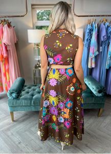 Robe Maxi mi-longue 100% coton pour femmes de créateur manches longues longueur cheville longue ceinture brodée style ukrainien tissu de qualité - Product Image 2