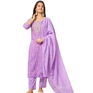 El último conjunto de Kurtis de trabajo de impresión digital de algodón puro con colección de trajes de fiesta formales Pent Mall Dupatta - Product Image 1