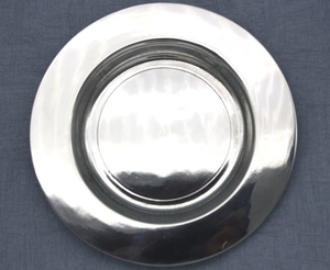 Assiettes de présentation en métal au design élégant pour restaurants et hôtels, assiette de présentation ronde en argent poli pour événements et repas à domicile - Product Image 2