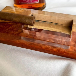 NOUVEAU ARRIVÉ MEILLEURE QUALITÉ MODERNE EPOXY MOODEN Résine Epoxy & Bois Cendrier Joint Couleur Personnalisée Logo Portable Intérieur et Extérieur - Product Image 1