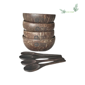 Vaisselle naturelle faite à la main de bol de noix de coco/bol de noix de coco Vietnam avec le logo d'Eco2go Vietnam - Product Image 1