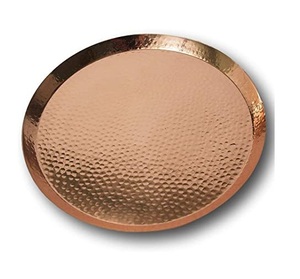 Cuivre rond simple avec poignée plateaux de service en métal pour la décoration et les cadeaux pour l'exportation dans des formes de tailles personnalisées et polonais - Product Image 4