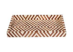 Plateau de service en incrustation d'os en bois naturel fabriqué à la main de qualité supérieure pour les restaurants à domicile et les hôtels de l'Inde. - Product Image 2