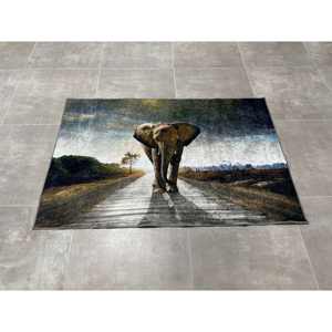 Tapis à imprimé éléphant : Tapis à motif animal, décoration de salon, tapis à poils doux - Product Image 1