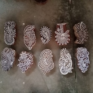 Mini bloques de madera hechos a medida en forma redonda y cuadrada para Artes de Henna e Impresión textil grabado tallado diseños de surtido enorme - Product Image 4