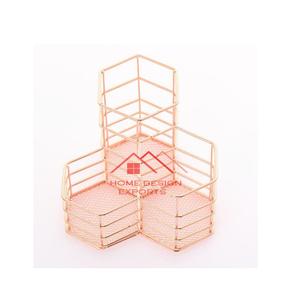 Bolígrafo y lápiz de diseño de troquelado que sostiene bolígrafo con acabado de oro rosa y soportes para lápices, Portalápices para escritorio de oficina y escuela - Product Image 4