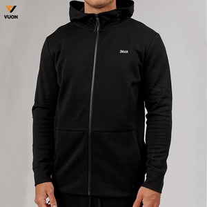 100% coton sweat à capuche zippé personnalisé couture inversée conception impression numérique complète sweat à capuche court zippé pour hommes - Product Image 1