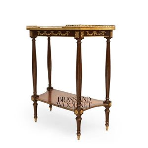 Table console classique de luxe en bois avec détails en laiton - Product Image 4