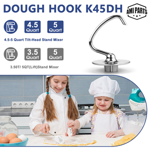 ตะขอเกี่ยวแป้งสแตนเลส K45DH สำหรับเครื่องผสมอาหารแบบตั้งโต๊ะหัวเอียงขนาด 4.5/5.0 ควอร์ต - Product Image 2