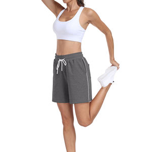 Pantalones cortos atléticos transpirables de cintura alta para correr para mujer, pantalones cortos de Yoga de secado rápido con bolsillos anchos, ropa de gimnasio, pantalones cortos de verano para mujer - Product Image 6
