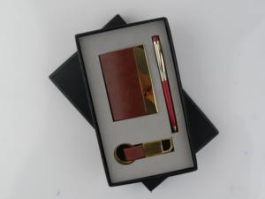 Promotional Luxury Gift Set Combo 3-in-1 Business Card <b>Holder</b> Pen & <b>Key</b> <b>Holder</b> with Personalization and Embossing Printing - Product Image 3