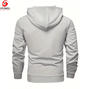 เสื้อฮู้ดโอเวอร์ไซส์ผู้ชาย แขนยาว ผ้าฟลีซคอตตอน 100% ระบายอากาศ แห้งเร็ว มีกระเป๋าหลายช่อง 2 ชิ้น  พร้อมปักโลโก้ตามสั่ง สำหรับฤดูหนาว - Product Image 2