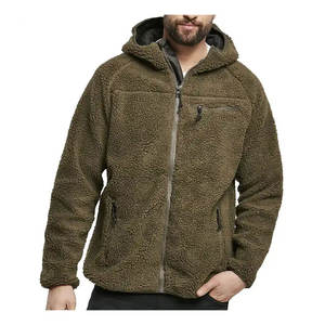 Sudadera con capucha de lana Sherpa ligera al mejor precio para hombre, ropa de exterior de moda, sudaderas con capucha ODM bordadas ecológicas de invierno sólidas para hombre - Product Image 1