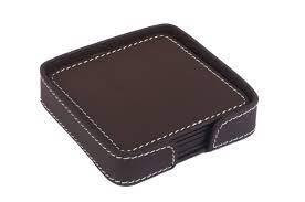 Dessous de verre en pierre en cuir Antidérapant Anti-fouling Dessous de verre en forme de plat simple Tapis de table Usage domestique et fait main - Product Image 3