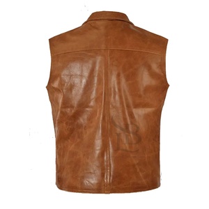2025 hommes personnalisé Top vente gilet en cuir taille personnalisée gilet en cuir couleur unie respirant gilet en cuir pour la vente en ligne - Product Image 4
