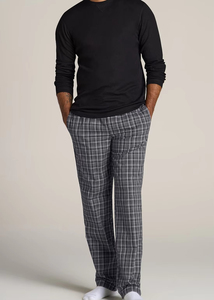 กางเกงขายาวผ้าฟลานเนลทรงตรงลายตารางผู้ชาย คุณภาพทนทาน น้ำหนักเบา แต่งเชือกผูกเอว ปักโลโก้ตามสั่ง สไตล์ลำลอง - Product Image 3