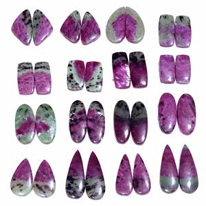 Rubí Natural de gran calidad en zoisita, par de piedras preciosas disponibles, mezcla de formas y tamaños, cabujón, piedras preciosas sueltas para usar en la fabricación de joyas - Product Image 5