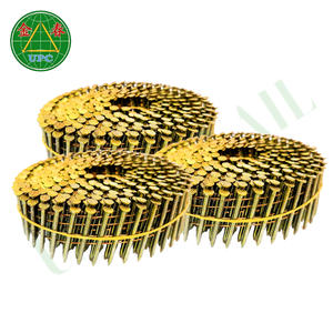 Clous en bobine d'acier de 1 à 3/4 pouces de taille personnalisée 9000 pièces Styles de tête à carreaux à tige lisse/vis/anneau pour palettes et pistolets à clous - Product Image 6