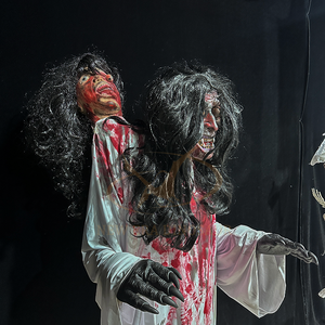 Maison hantée Animatronic terreur <span class=keywords><strong>masque</strong></span> accessoires vêtements en métal pour école maternelle garderie centres commerciaux publics aéroports - Product Image 4