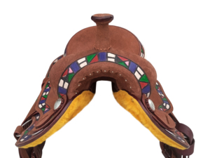 Silla de Montar Western Premium con Armazón de Fibra de Vidrio, Cuero de Búfalo, Tallado Floral, Guardabarros Preformado de 16 Pulgadas, Personalizable - Product Image 5