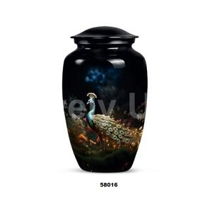 Vente chaude Aluminium Paon Oiseau Crémation Adulte Urne Pour Cendres Humaines Grande Urne Funéraire Avec Sac De Velours Gratuit - Product Image 5