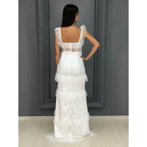 Nuovo stagione abito da sera trasparente con cinturino gonna a strati allacciato An38665 38665 - Product Image 1