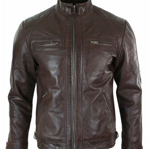 2024 última chaqueta de cuero con cuello levantado a prueba de viento personalizada de calle alta para hombres tela de alta calidad Color puro de talla grande invierno - Product Image 6