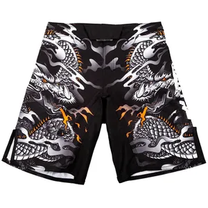 2024 Beste Kwaliteit 100% Polyester Mma Shorts Muay Thai Ufc Training Gevechten Boksbroek Mma Vechtsportbroek Oem