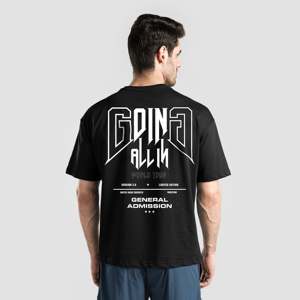 Camiseta Deportiva Negra de Jersey Grueso, Corte Holgado, Estilo Oversize, con Estampado, Modelo General Tour - Product Image 1