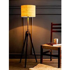 Antique <b>Nautical</b> Wooden Tripod Adjustable Floor <b>Lamp</b> for Living Room Decoration Standing <b>Lamp</b> in Jute Shade wholesale supply - Product Image 1