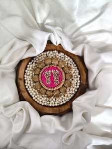 Charan de Laxmi Hecho a Mano con Trabajo Kundan, Par de Mata Rani Pagh para Diwali, Varalakshmi Vratham, Karthigai Deepam, Artículo de Decoración para Templos - Product Image 3