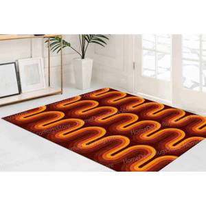 Brown Groovy Retro 70's <b>Rugs</b>, Minimal <b>Rug</b>, <b>Boho</b> <b>Rug</b>, Modern <b>Rugs</b>,Goblen <b>Rug</b> - Product Image 2