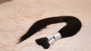 Kératine italienne Remy Cuticule Alignée I-Tip Cheveux Plein Volume Double Dessiné Naturel Noir Cru Vierge Droite Extensions de Cheveux Soyeux - Product Image 2