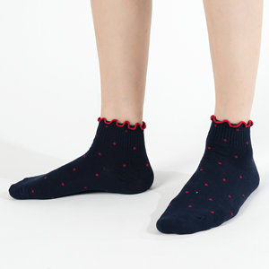 Calcetines de Algodón para Mujer Kikiya, Diseño de Lunares, Bonito Diseño con Volantes, Transpirables, Tejidos, Estilo Coreano, para Uso Diario - Product Image 3