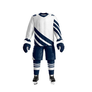 Uniforme de hockey sobre hielo barato al por mayor con logotipo bordado uniforme sublimado de poliéster 100% - Product Image 2