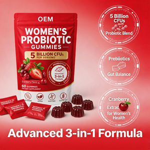 Gummies Probiotiques OEM/ODM au Bacillus Coagulans 2 milliards UFC, Bio, Sans Gluten, Naturel, Fraise, Sans Gélatine, 60 Gummies pour Femmes - Product Image 3