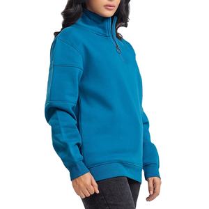 Sweat-shirt à capuche mi-zippé en coton premium, durable, pour femme, avec motif imprimé, col rond, décontracté, pull-over, hiver 2026 - Product Image 4