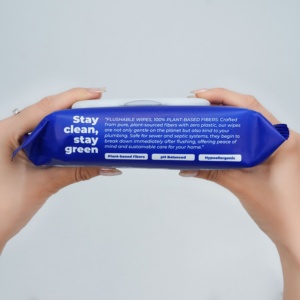 Toallitas Húmedas de Limpieza Ecológicas de Alta Calidad, No Tejidas, 60 Hojas por Paquete, Toallitas Desechables por el Inodoro, 100% Celulosa, de Fábrica en Vietnam - Product Image 3