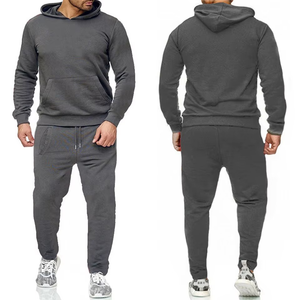 Venta al por mayor de chándales de algodón de peso pesado liso para hombre chándal con capucha logotipo personalizado en blanco gimnasio Jogger y sudaderas con capucha conjunto de dos piezas - Product Image 3