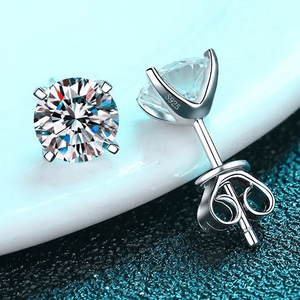 Pendientes de Lujo con Moissanita Redonda para Hombre, 0.3-2ct, Pieza Única, D VVS1 - Product Image 3